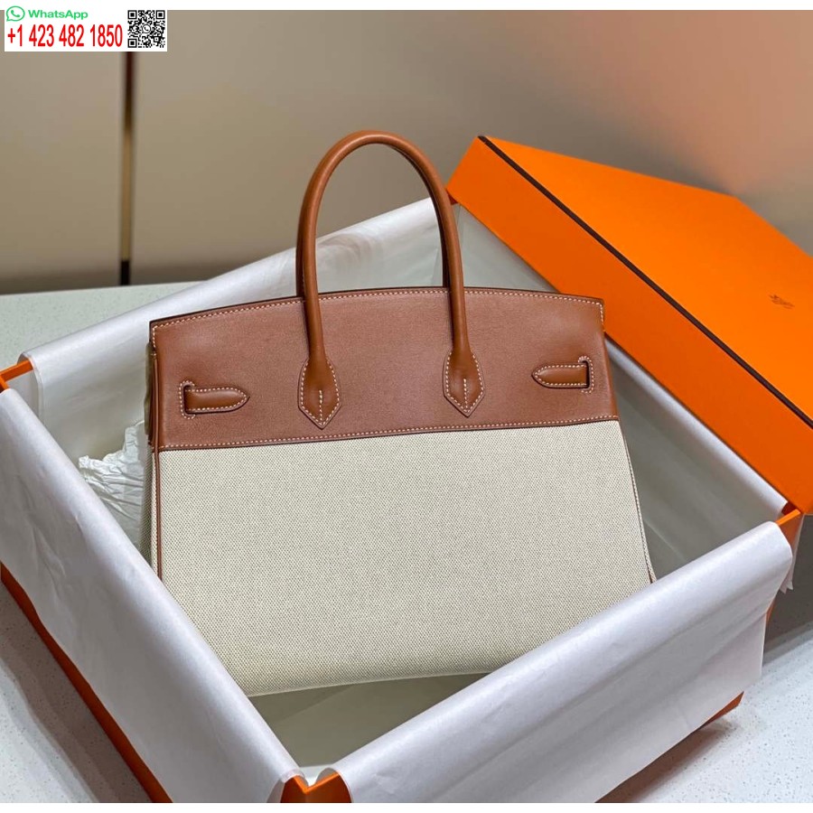 Replika Hermes Birkin Velike Torbe Od Brze Kože S Platnom 285903