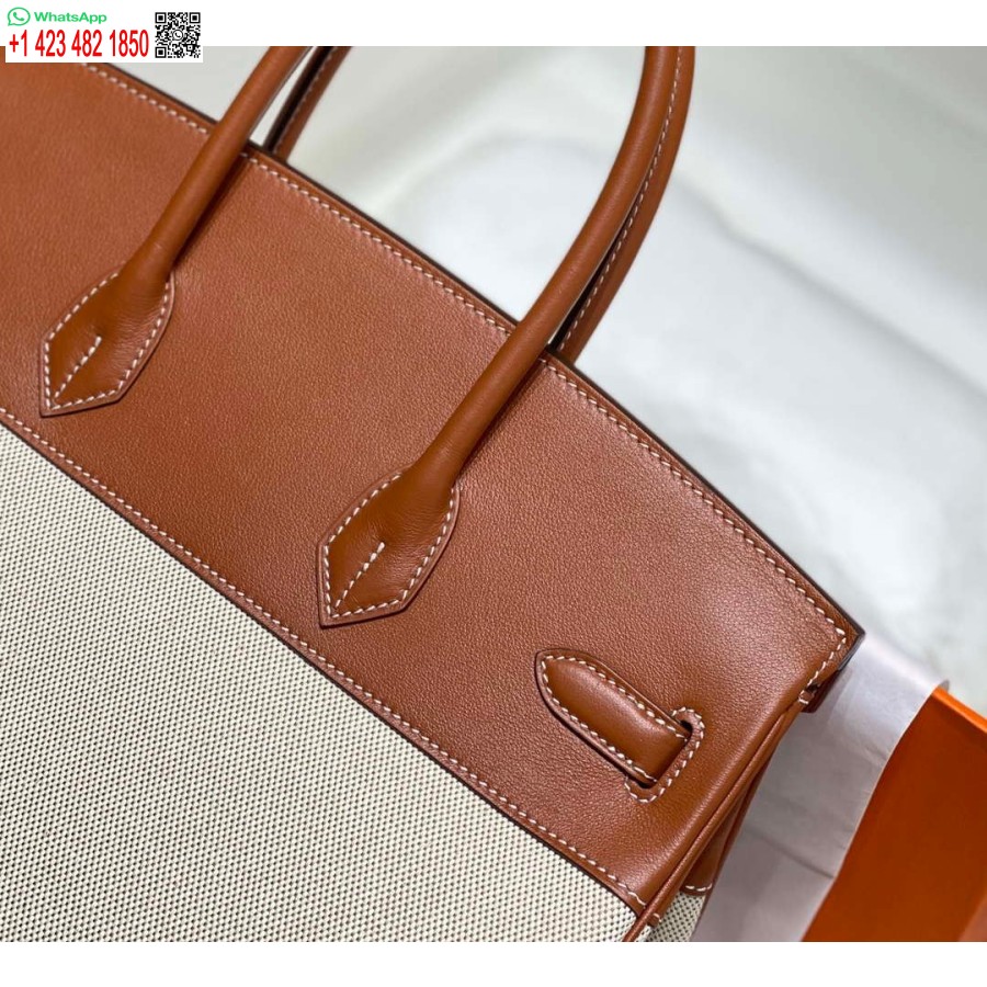 Replika Hermes Birkin Velike Torbe Od Brze Kože S Platnom 285903