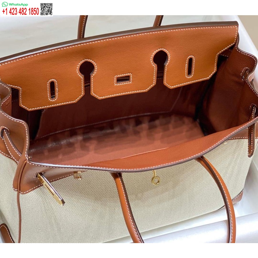 Replika Hermes Birkin Velike Torbe Od Brze Kože S Platnom 285903