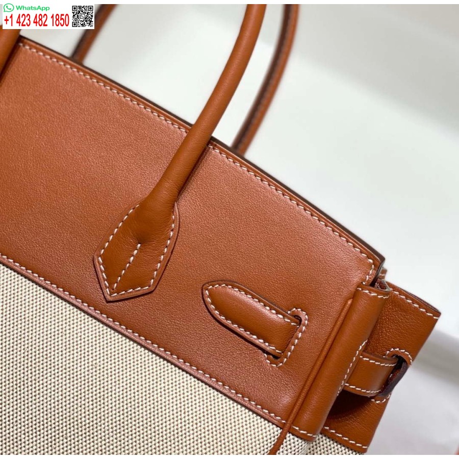Replika Hermes Birkin Velike Torbe Od Brze Kože S Platnom 285903