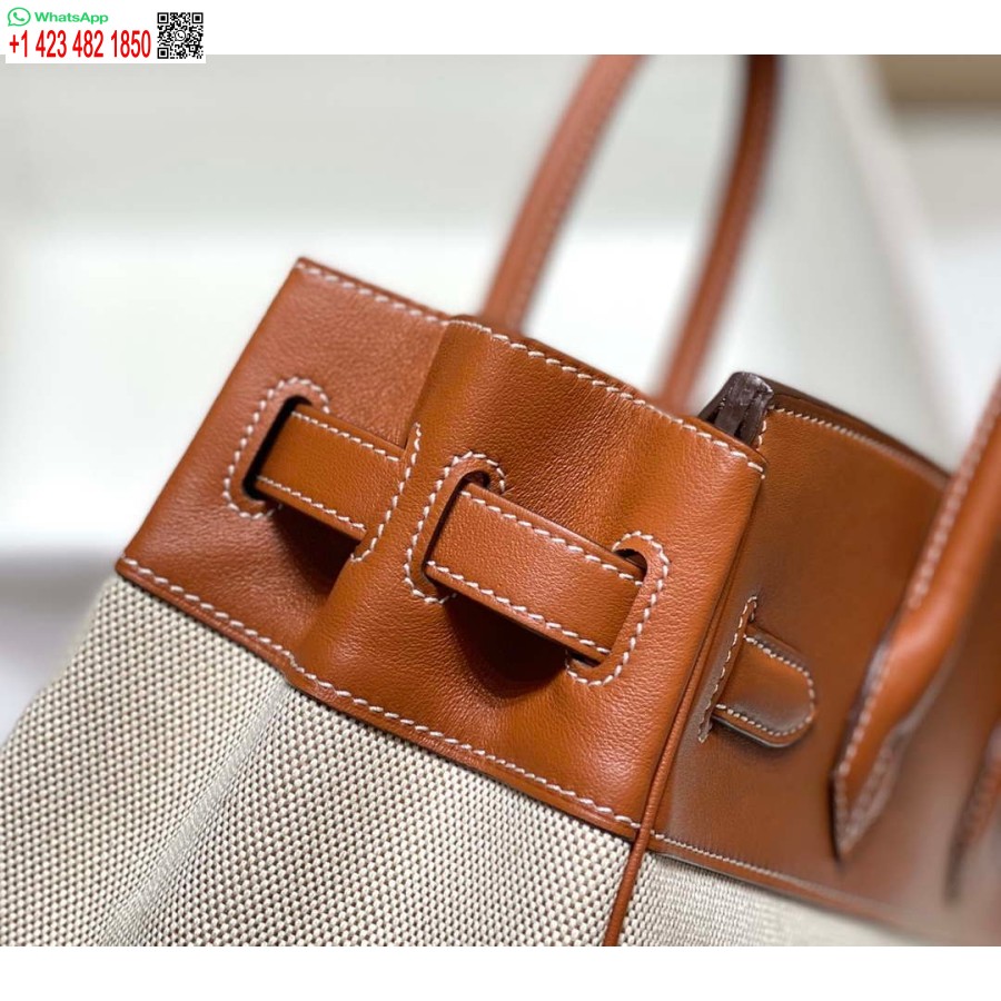 Replika Hermes Birkin Velike Torbe Od Brze Kože S Platnom 285903