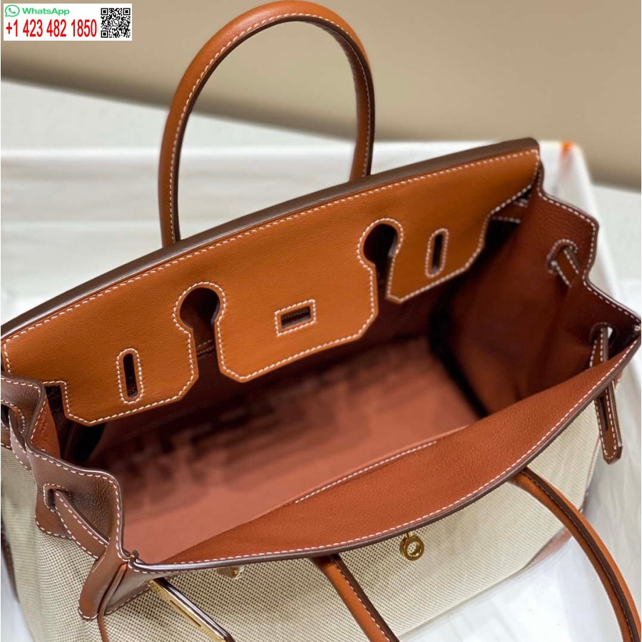 Replika Hermes Birkin Velike Torbe Od Brze Kože S Platnom 285903