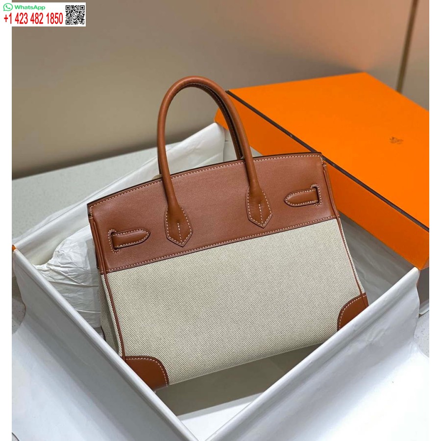 Replica Borsa Tote Hermes Birkin In Pelle Swift Con Tela 285903