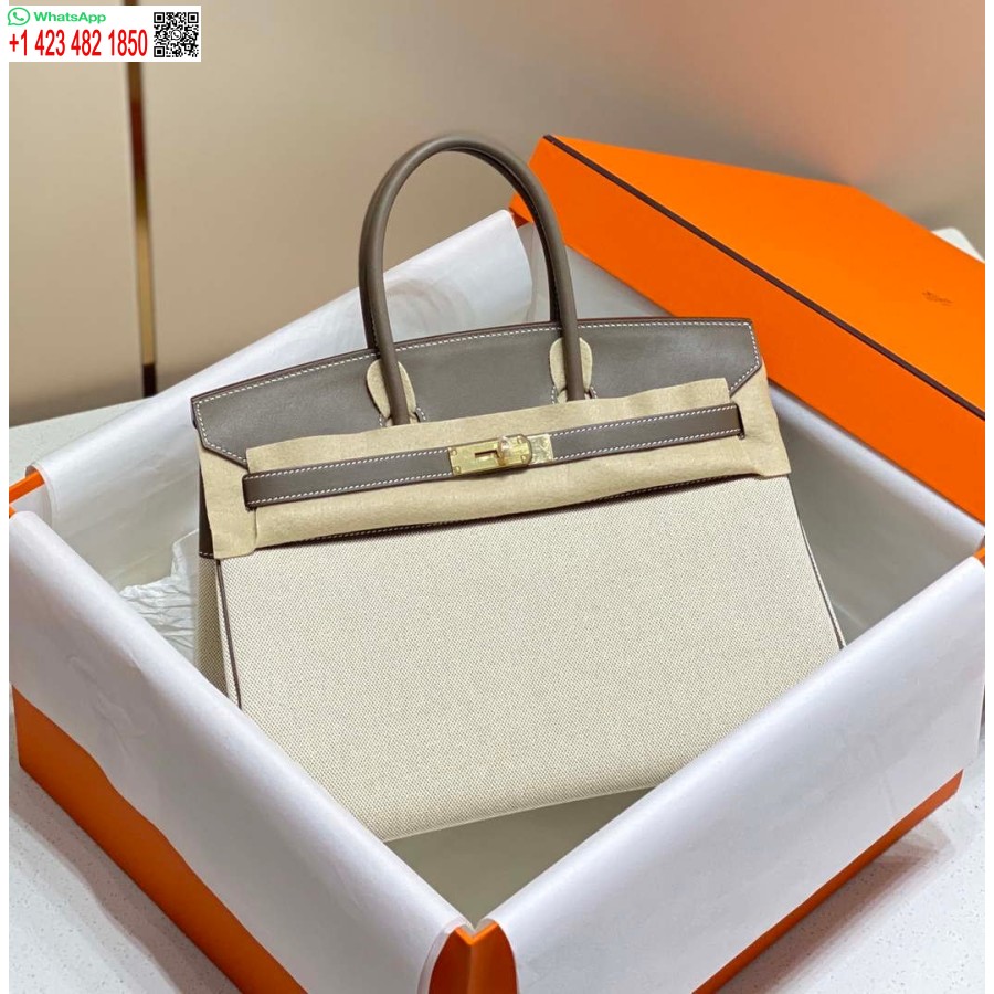 Replika Hermes Birkin Velike Torbe Od Brze Kože S Platnom 285902