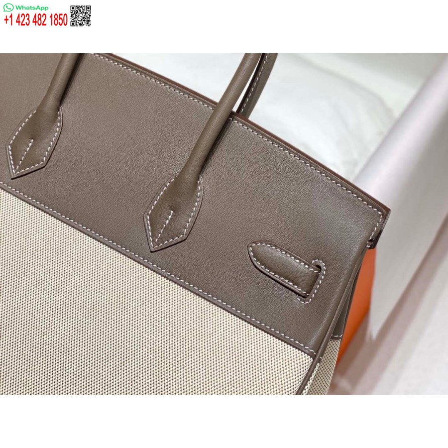 Replika Hermes Birkin Velike Torbe Od Brze Kože S Platnom 285902