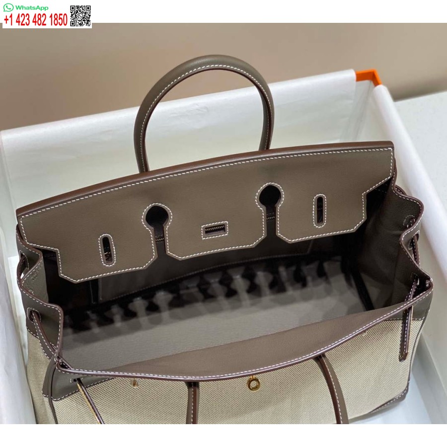Replika Hermes Birkin Velike Torbe Od Brze Kože S Platnom 285902