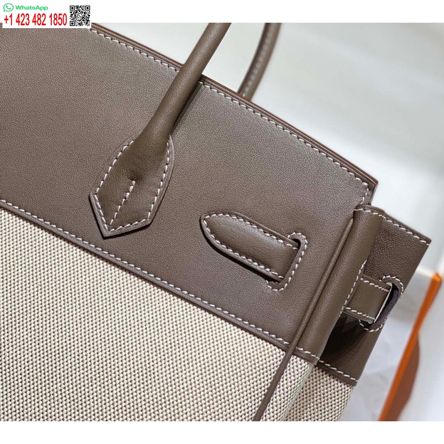 Replika Hermes Birkin Velike Torbe Od Brze Kože S Platnom 285902