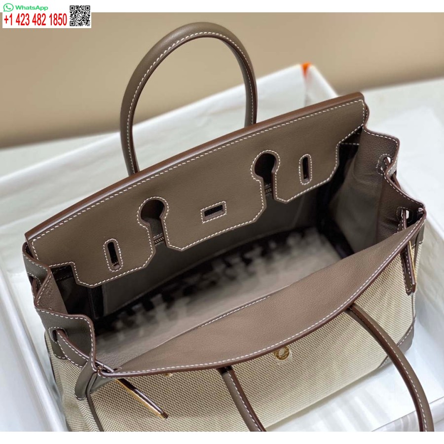 Replika Hermes Birkin Velike Torbe Od Brze Kože S Platnom 285902