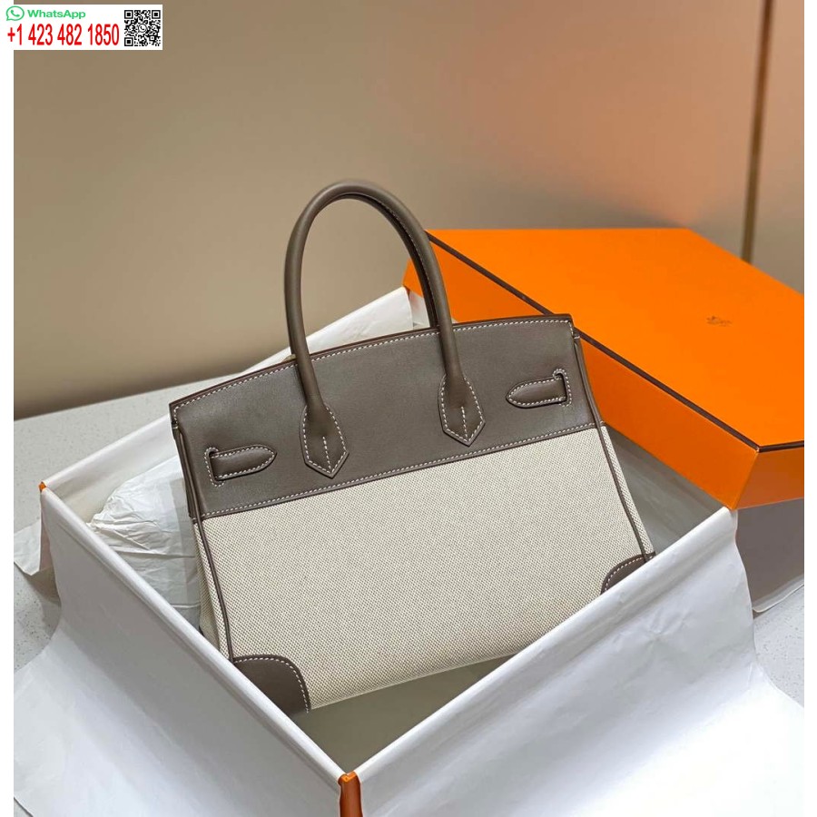 Replika Hermes Birkin Kabelky Z Rýchlej Kože S Plátnom 285902
