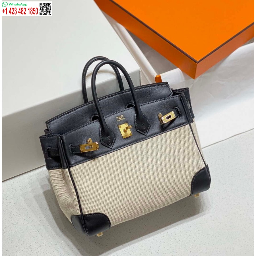 Replica Borsa Tote Hermes Birkin In Pelle Swift Con Tela 285901