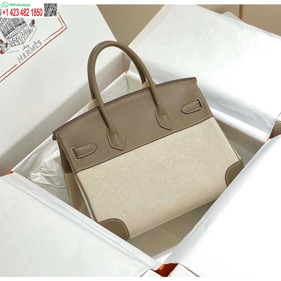 Replik Hermes Birkin Einkaufstasche Swift Leder Mit Canvas 285900