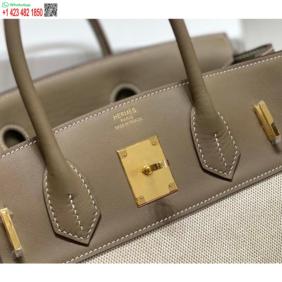 Replik Hermes Birkin Einkaufstasche Swift Leder Mit Canvas 285900
