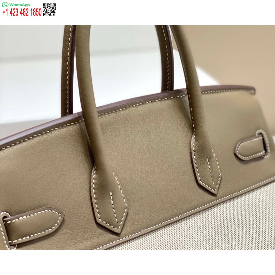 Replik Hermes Birkin Einkaufstasche Swift Leder Mit Canvas 285900