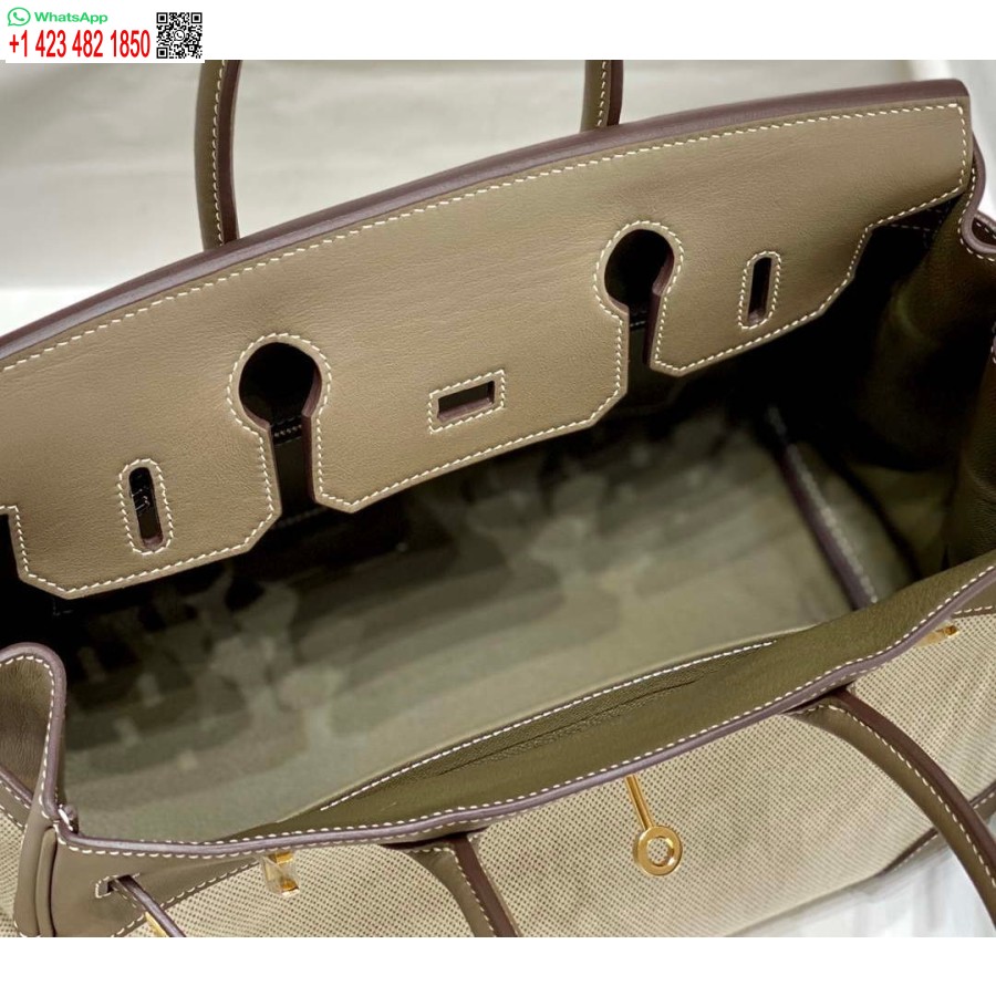 Replik Hermes Birkin Einkaufstasche Swift Leder Mit Canvas 285900