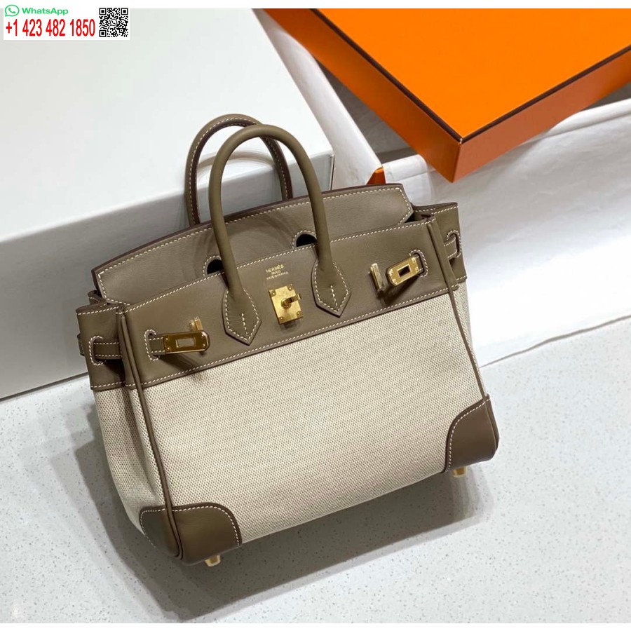 Replik Hermes Birkin Einkaufstasche Swift Leder Mit Canvas 285900