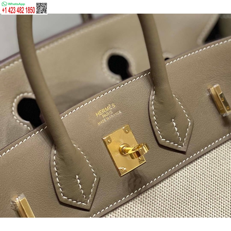 Replik Hermes Birkin Einkaufstasche Swift Leder Mit Canvas 285900
