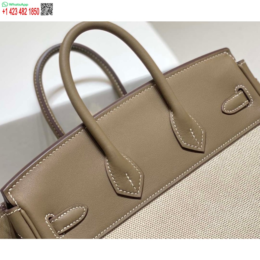 Replik Hermes Birkin Einkaufstasche Swift Leder Mit Canvas 285900