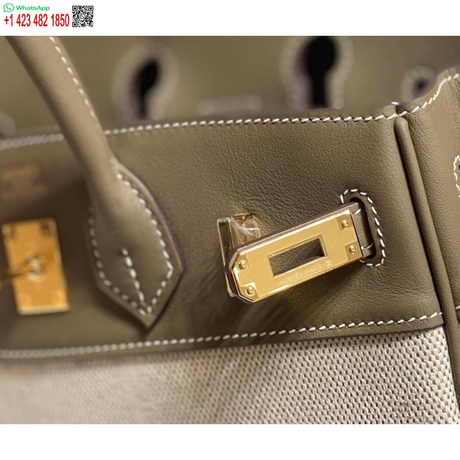 Replik Hermes Birkin Einkaufstasche Swift Leder Mit Canvas 285900