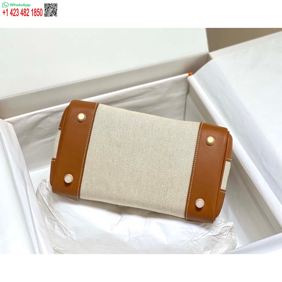 Réplique Hermes Birkin Sac Fourre-tout En Cuir Swift Avec Toile 285899