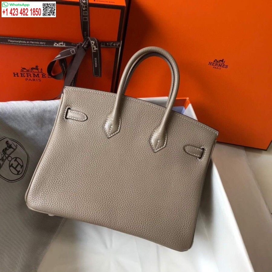 Replika Hermes Birkin Kabelky Dizajnér Hermes Tote Bag Togo Koža 28332 šedá