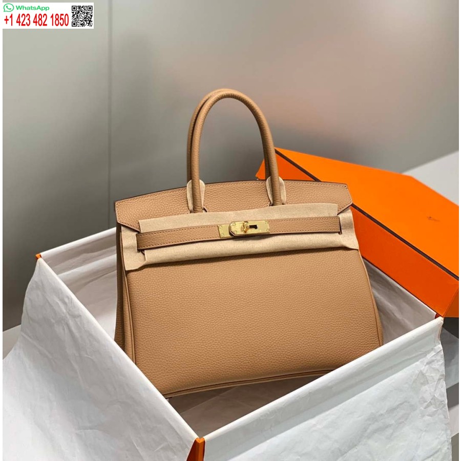 Réplique Hermes Birkin Designer Sac Fourre-tout En Cuir Togo 28567 Camel
