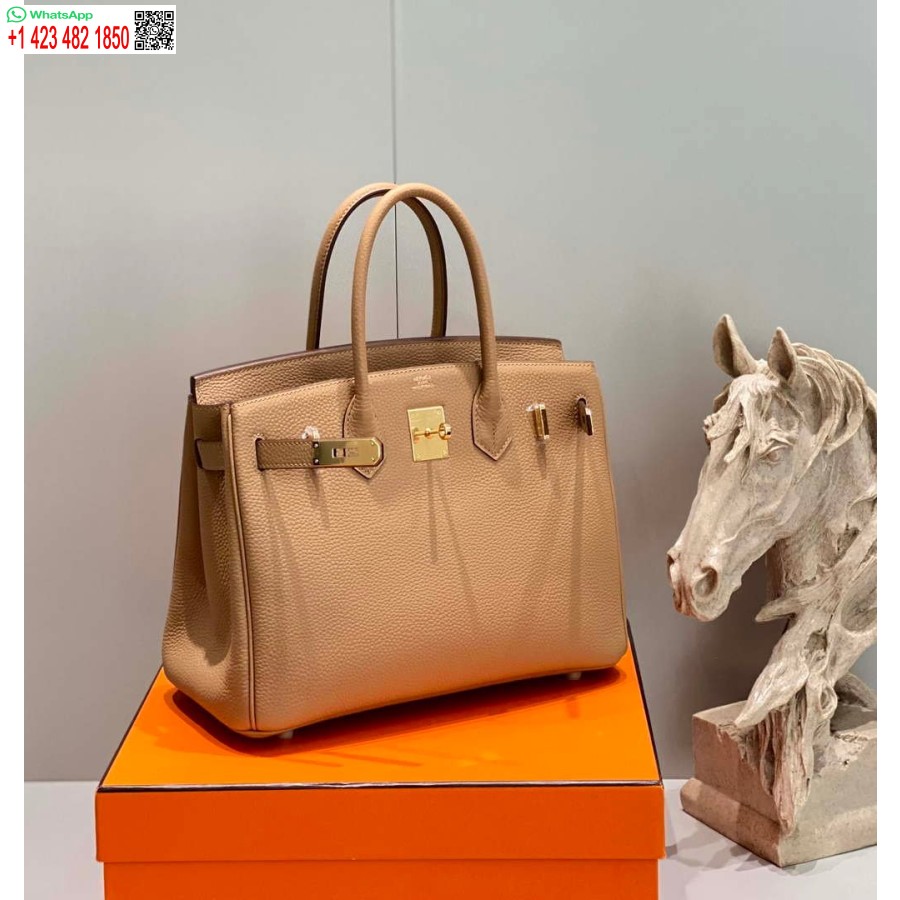 Réplique Hermes Birkin Designer Sac Fourre-tout En Cuir Togo 28567 Camel