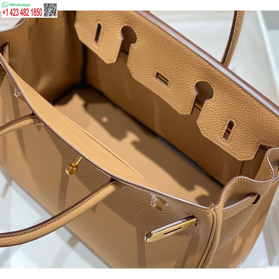 Réplique Hermes Birkin Designer Sac Fourre-tout En Cuir Togo 28567 Camel
