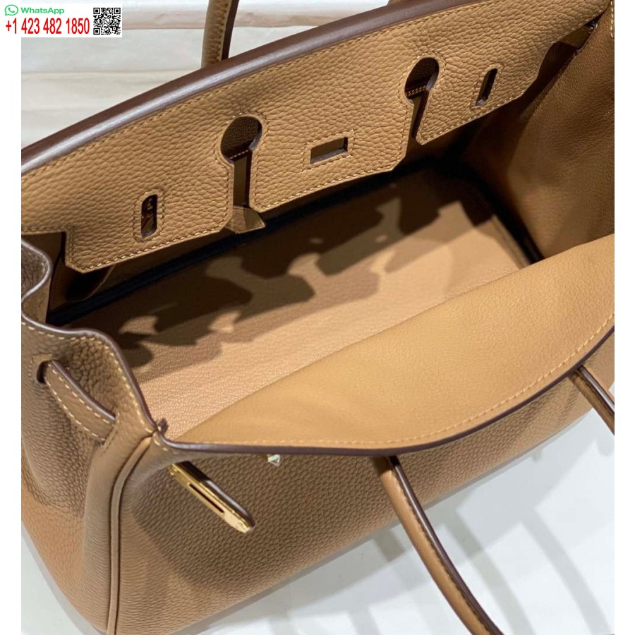 Réplique Hermes Birkin Designer Sac Fourre-tout En Cuir Togo 28567 Camel