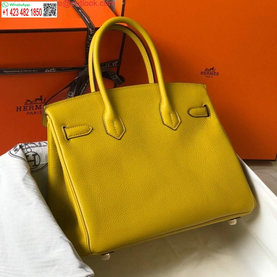 Réplique Hermes Birkin Designer Sac Fourre-tout En Cuir Togo 28338 Jaune