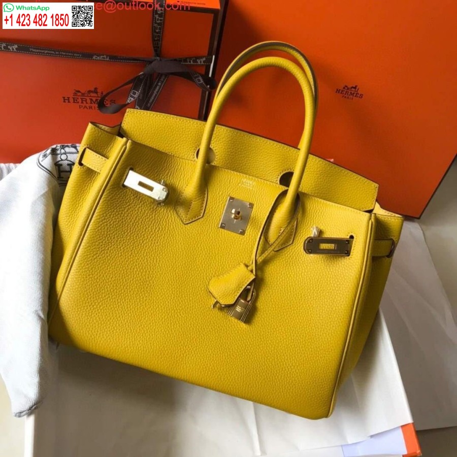 Réplique Hermes Birkin Designer Sac Fourre-tout En Cuir Togo 28338 Jaune