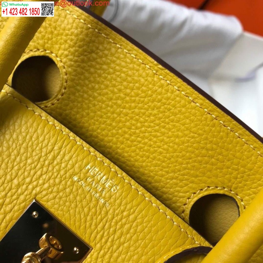 Réplique Hermes Birkin Designer Sac Fourre-tout En Cuir Togo 28338 Jaune