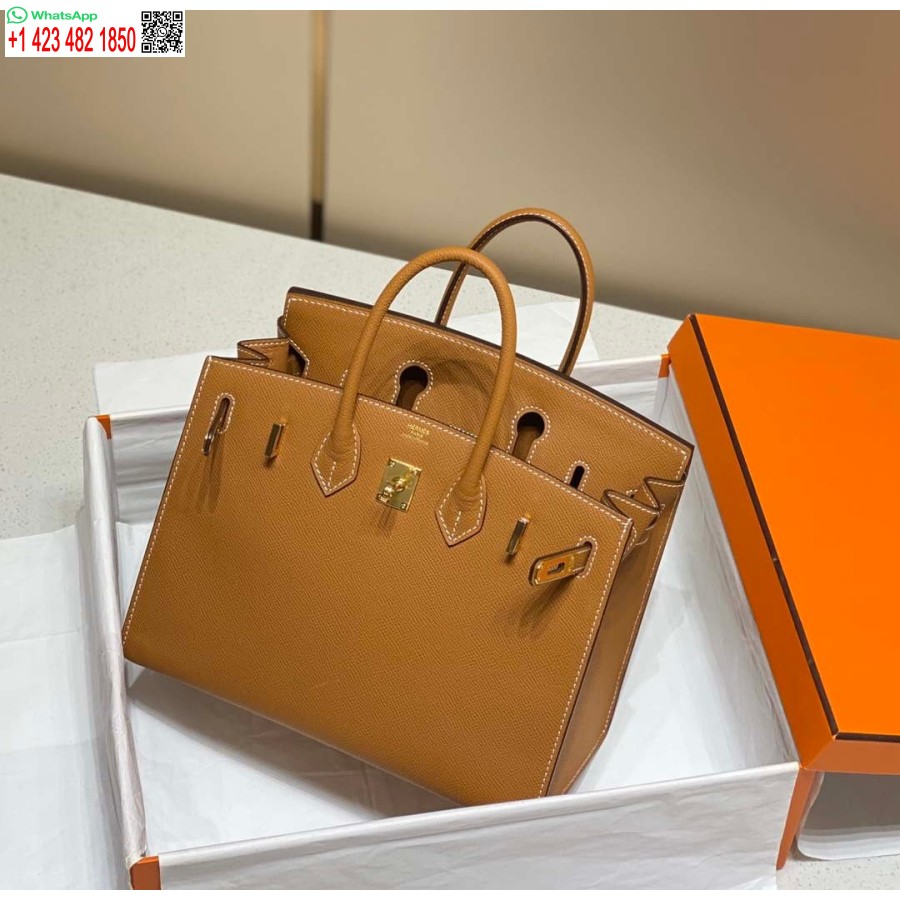 Replika Hermes Birkin Designer Mulepose Epsom Læder 28371 Gyldenbrun
