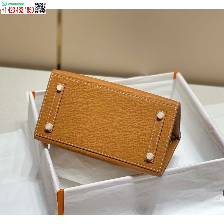 Replika Hermes Birkin Designer Mulepose Epsom Læder 28371 Gyldenbrun