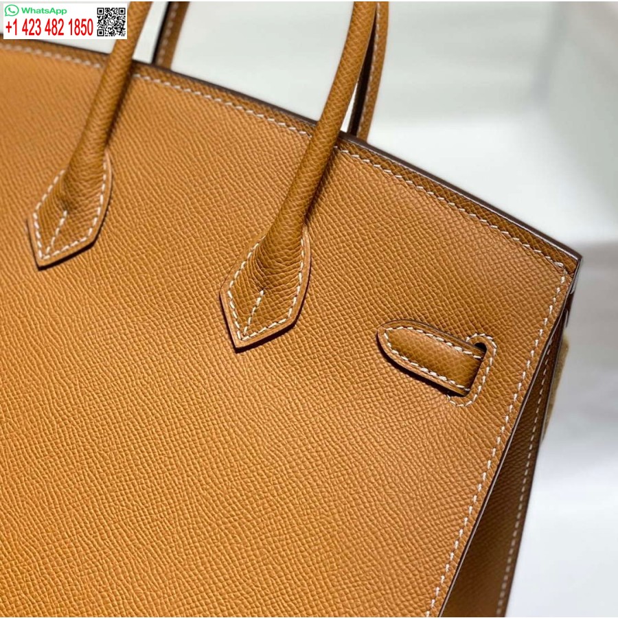 Replika Hermes Birkin Designer Mulepose Epsom Læder 28371 Gyldenbrun