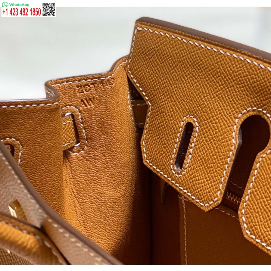 Replika Hermes Birkin Designer Mulepose Epsom Læder 28371 Gyldenbrun