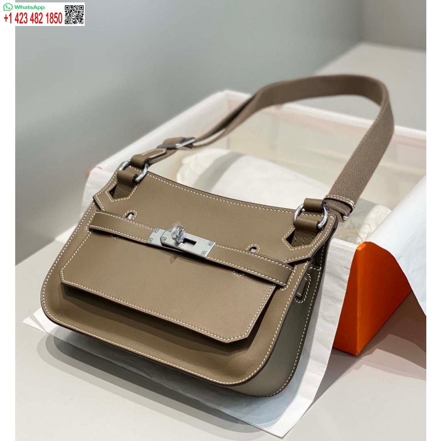 Replika Hermes 316413 Jypsiere Usnjene Torbe Hermes Slon Siva H900913