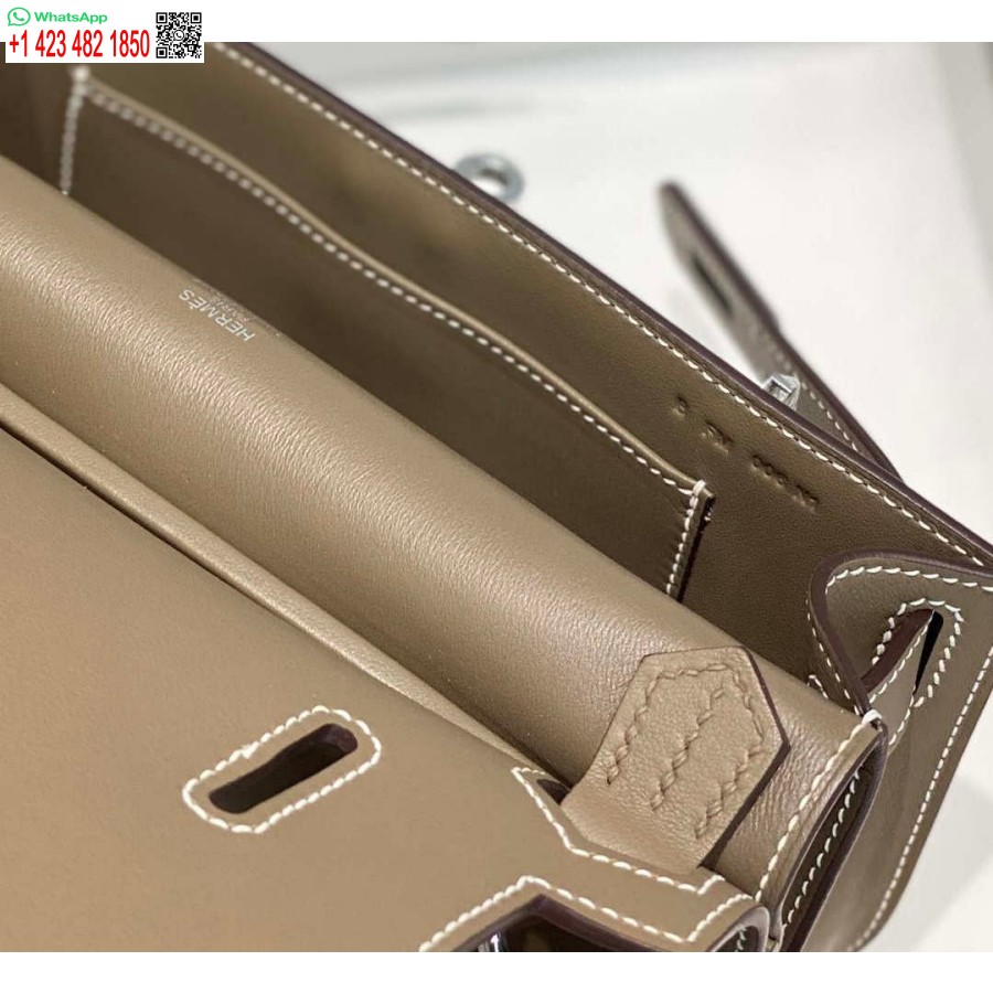 Replika Hermes 316413 Jypsiere Usnjene Torbe Hermes Slon Siva H900913