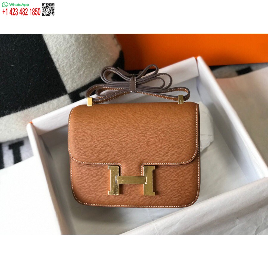 Réplica Hermes H082060 Constance Carteira Slim Epsom Couro De Bezerro Marrom