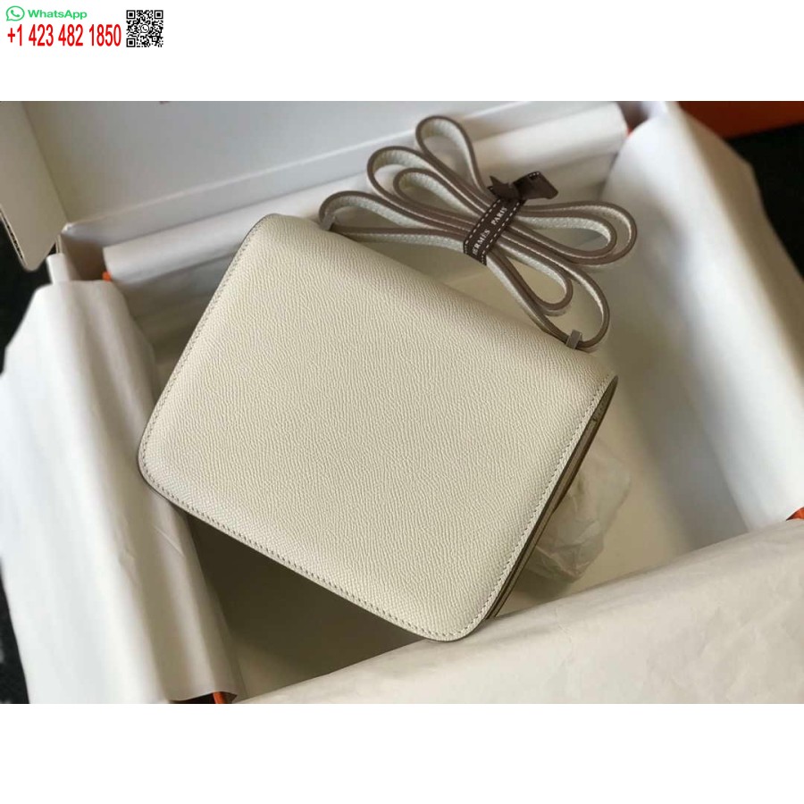 Réplique Hermes Constance Sacs à Bandoulière Epsom Cuir Argent H28419