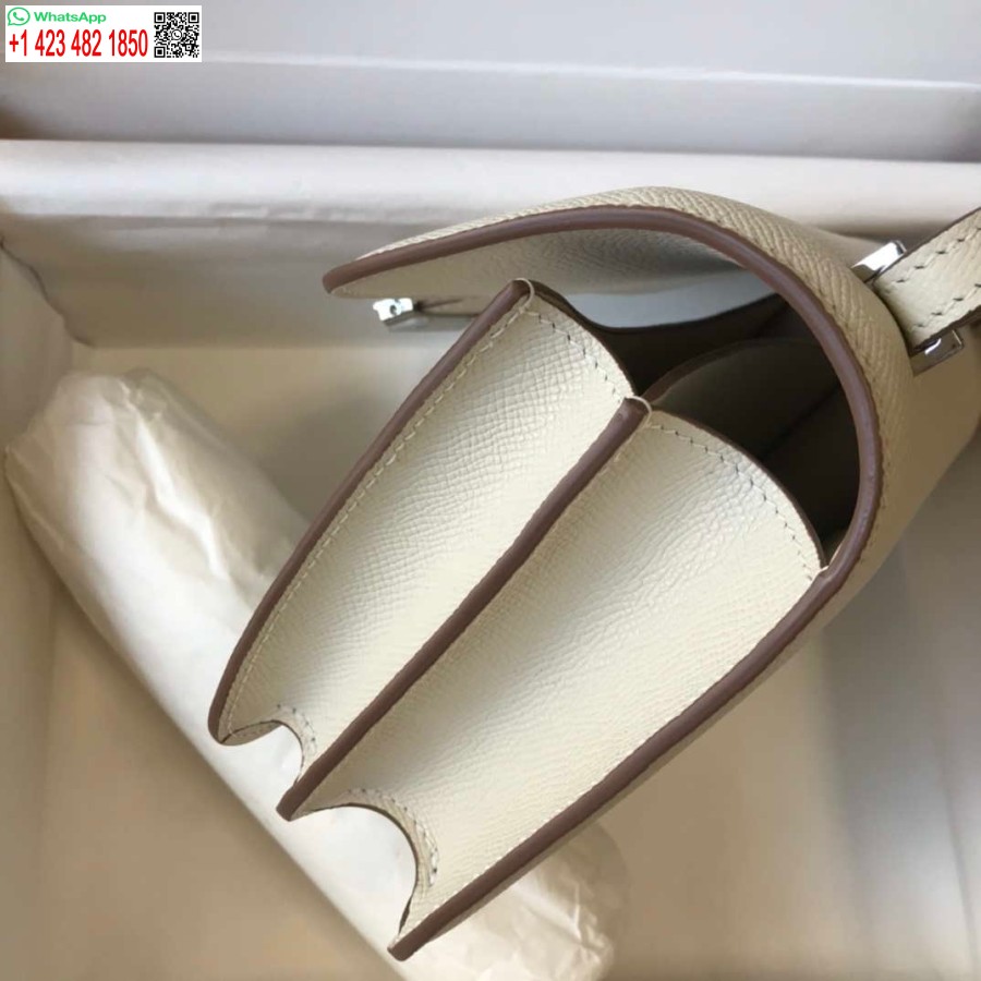 Réplique Hermes Constance Sacs à Bandoulière Epsom Cuir Argent H28419