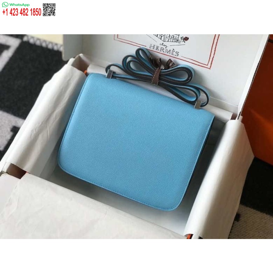 Réplique Hermes Constance Sacs à Bandoulière Epsom Cuir Argent H28418