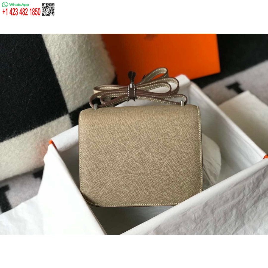 ماکت کیف های شانه ای هرمس کنستانس چرم اپسوم نقره ای H28415