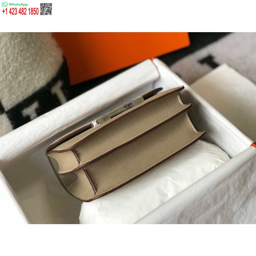 ماکت کیف های شانه ای هرمس کنستانس چرم اپسوم نقره ای H28415