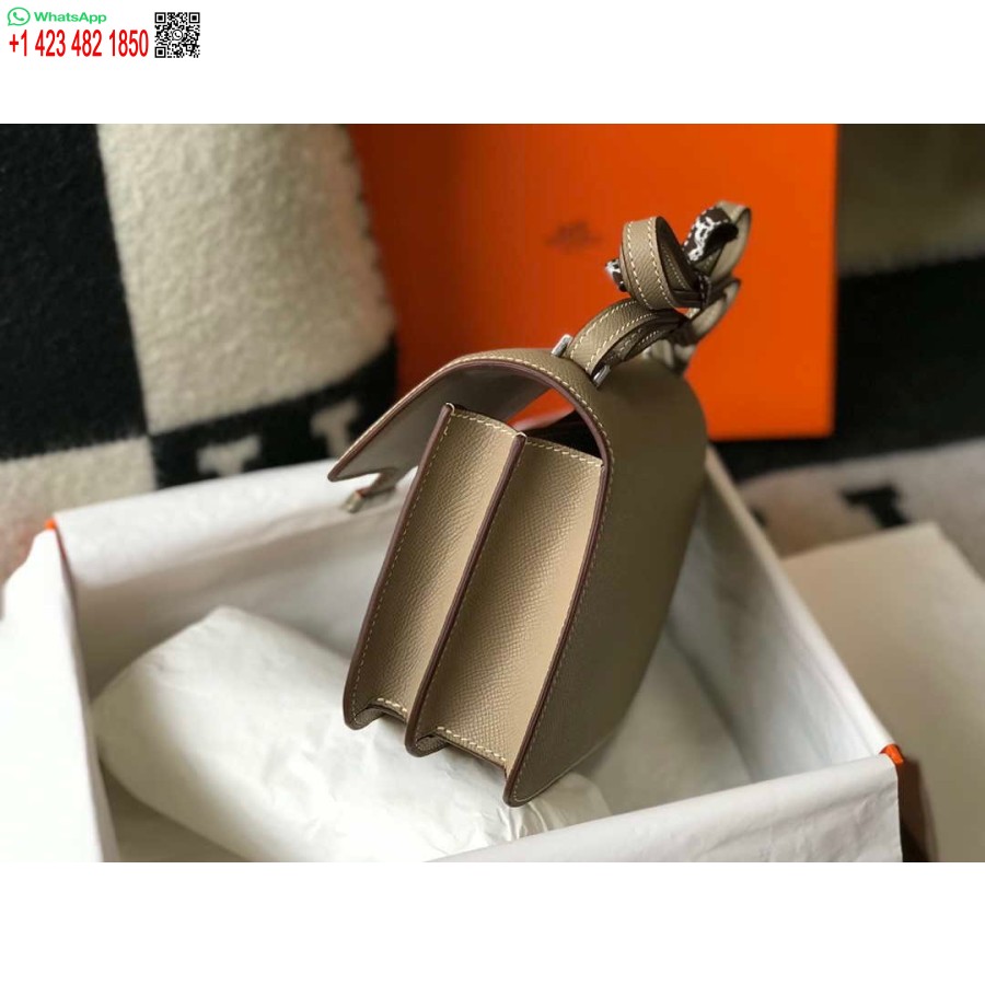 ماکت کیف های شانه ای هرمس کنستانس چرم اپسوم نقره ای H28415