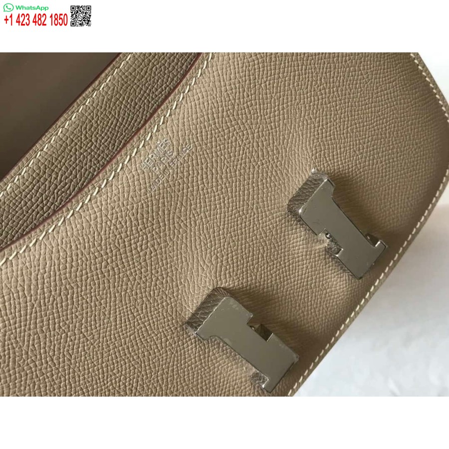 ماکت کیف های شانه ای هرمس کنستانس چرم اپسوم نقره ای H28415