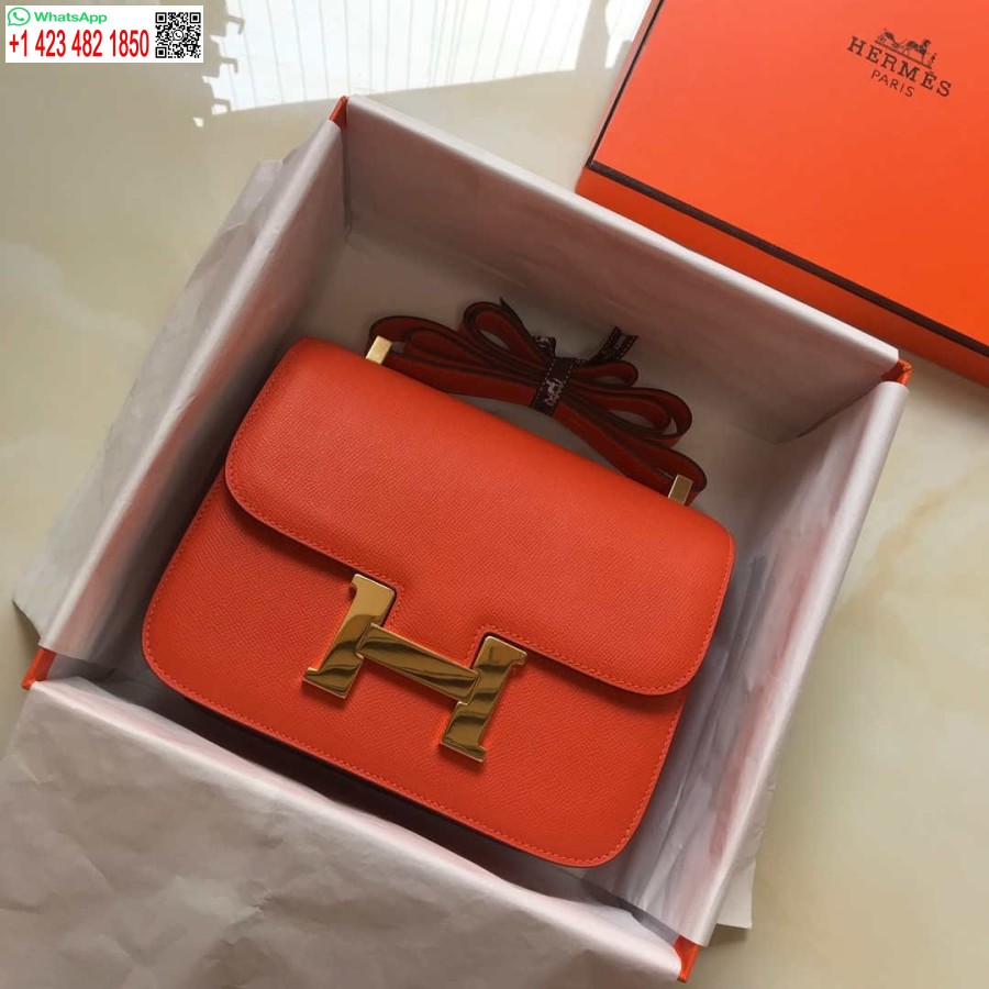 Replica Hermes Constance Geanta Cross Body Piele Epsom Gold H28409