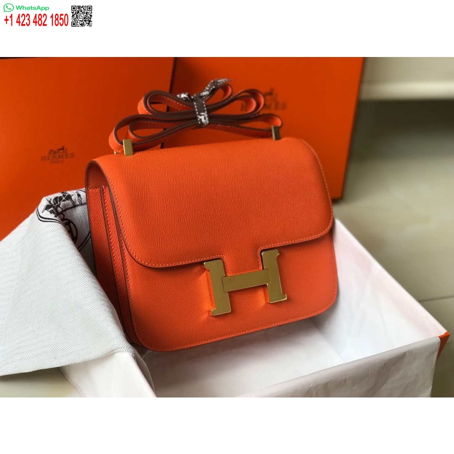 Replica Hermes Constance Geanta Cross Body Piele Epsom Gold H28409