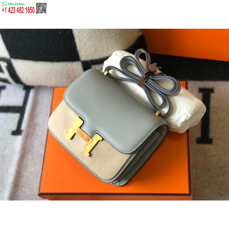 Replica Hermes Constance Crossbody Tas Epsom Leer Goud H28408