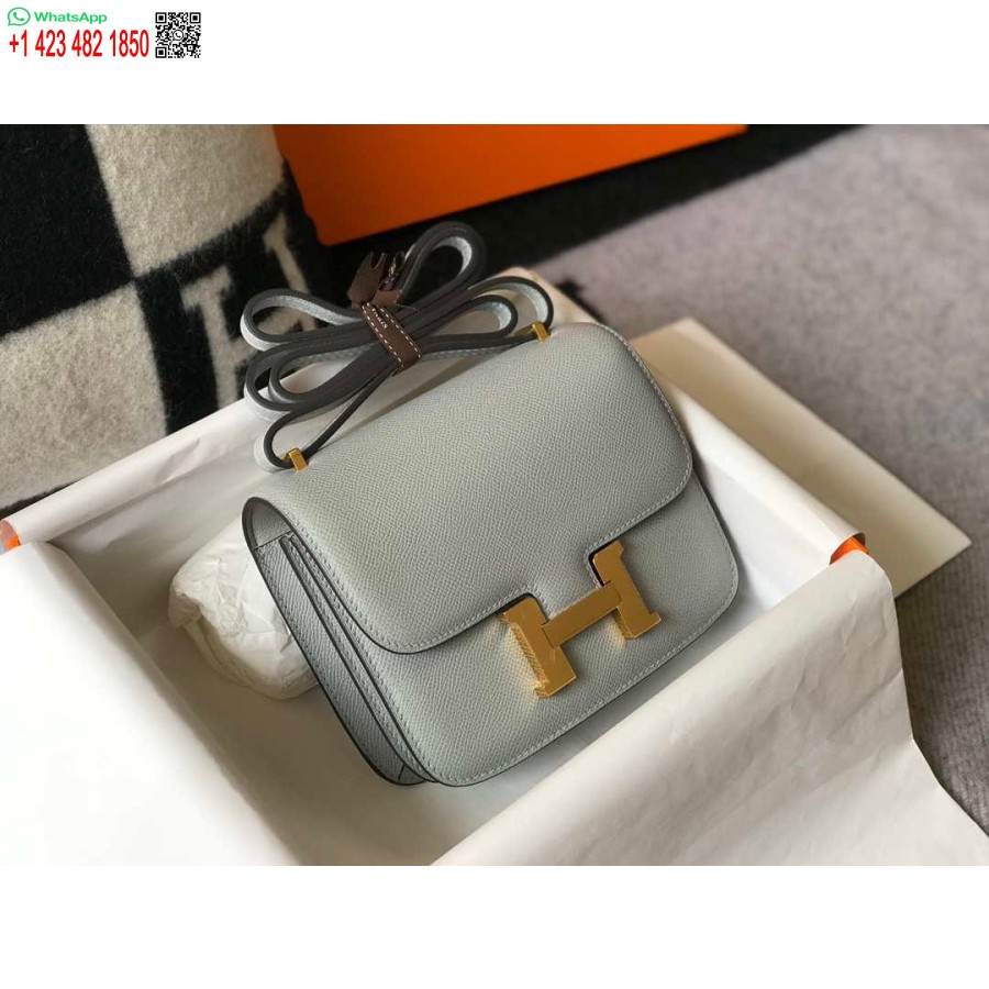 Replica Hermes Constance Crossbody Tas Epsom Leer Goud H28408