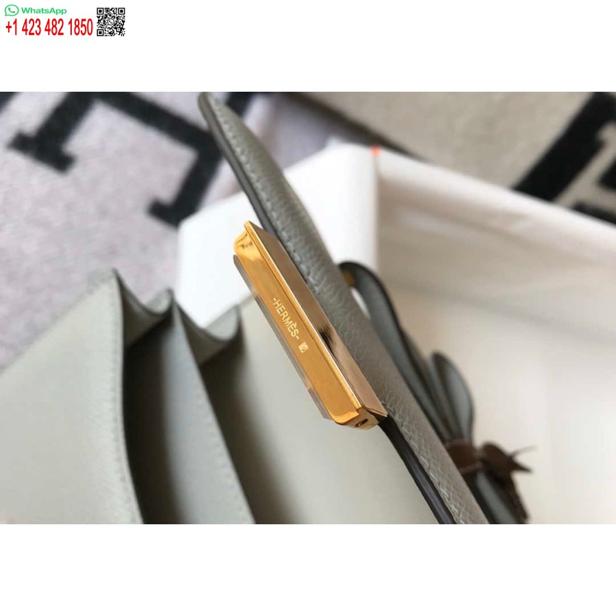 Replica Hermes Constance Crossbody Tas Epsom Leer Goud H28408